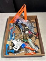 Box of tools, drillbits, bolts, small screwdrivers