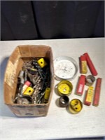 Box of hole saws, and drillbits