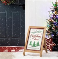 C545  Glitzhome Christmas A-Frame Sign 24H