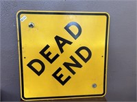 DEAD END METAL ROAD SIGN
