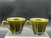Mid century olive green mugs