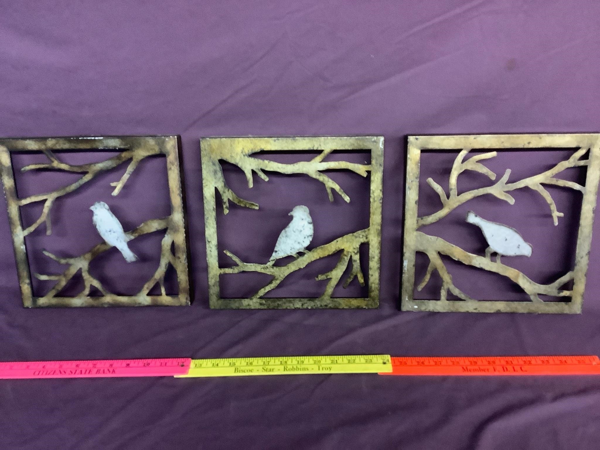 3- metal bird art