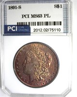 1891-S Morgan MS63 PL LISTS $600