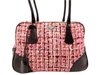 Prada Pink Multicolor Tweed Handbag