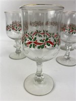 12 PC Mixed Christmas Glassware W/Gold Accent