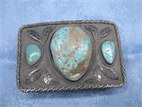 Vintage Unmarked Turquoise Belt Buckle
