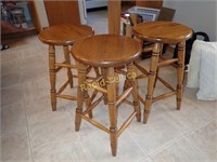 Three Wood Stools