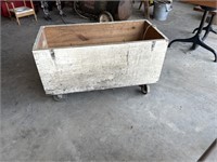 Old wood feed/wood box on wheels