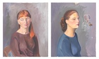 American School,  Two Portraits, Oil on Canvas