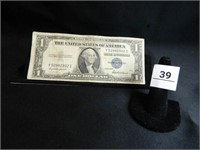 1935F Silver Certificate One Dollar Bill;
