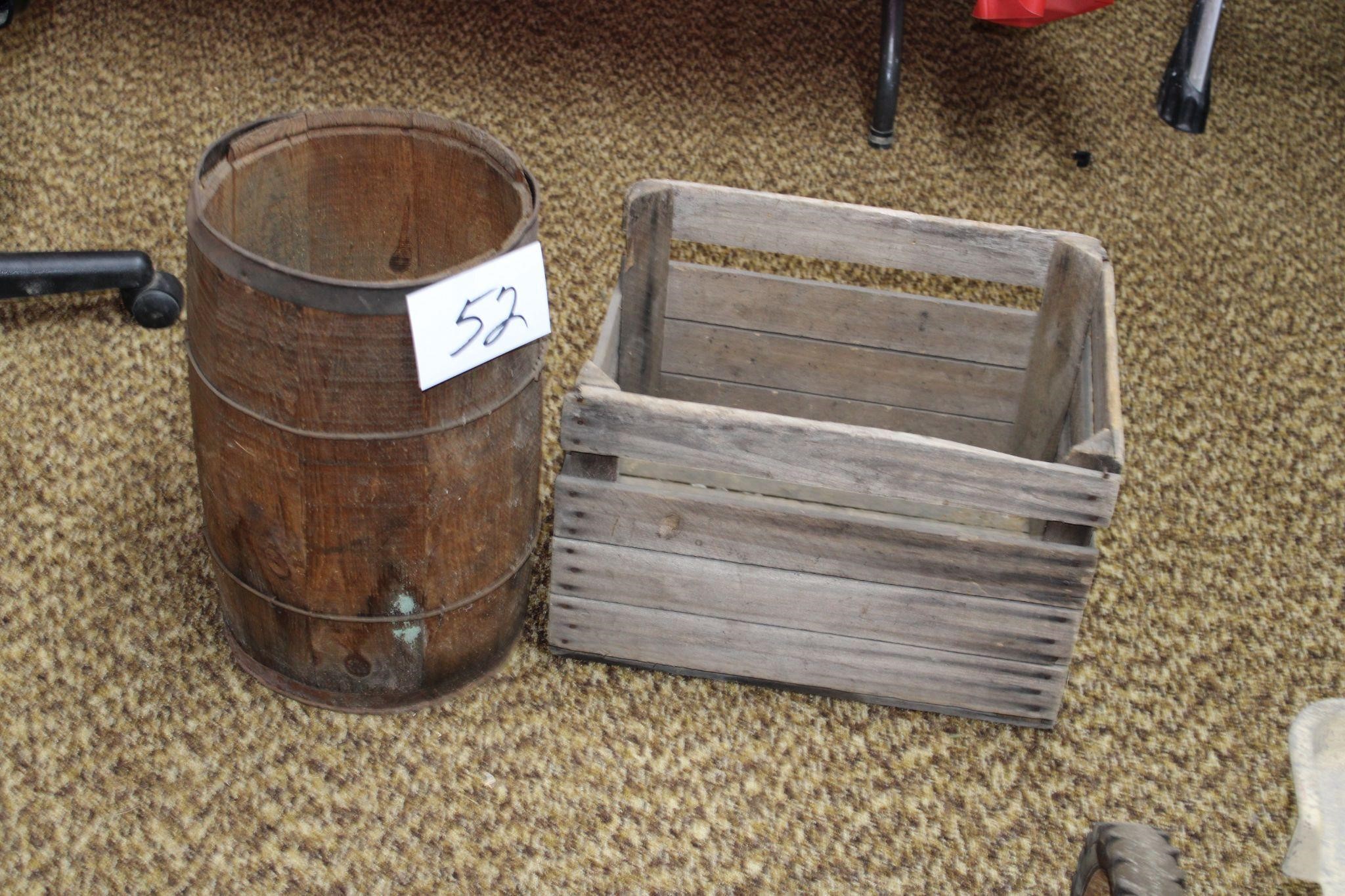 Wooden Crate & Nail Keg