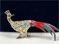 Vintage peacock brooch
