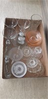 Tray lot of assorted glass wares Local pickup only