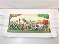 Looney Tunes Lithograph. Rolled 18.5x32.5
