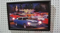 LIGHT UP DRIVE IN MUSCLE CAR SCENE IN FRAME