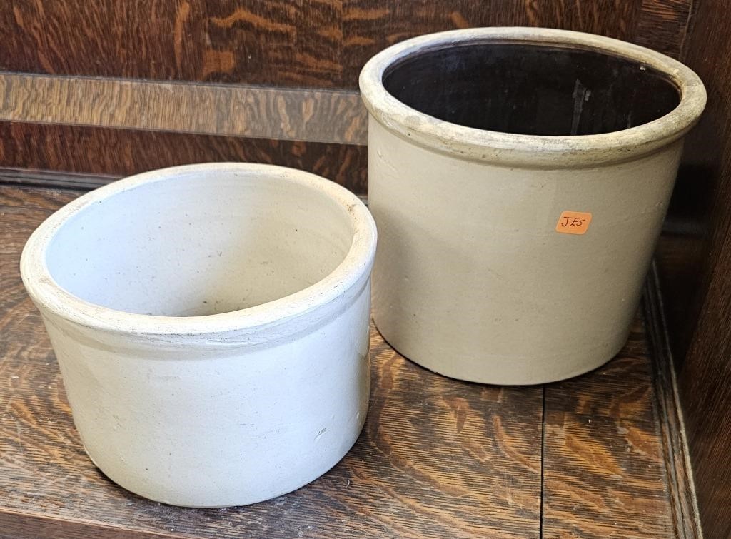 2 Stoneware Crocks