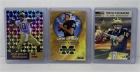 (3) Tom Brady Michigan Rookie Football Cards