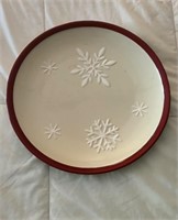 Longaberger 12" Snowflake Plate, 1.5" Deep