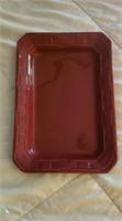 Longaberger Pottery Paprika Platter; 9"X13"....