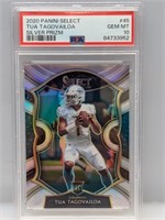 2020 Tua Tagovailoa Select Silver Prizm RC PSA 10