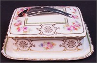 A decorated china sardine server with
