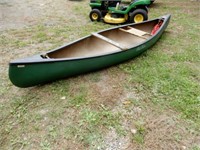 Old Town Canoe With 2 Oars & Life Vest