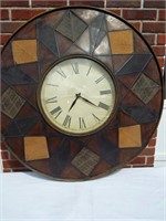 HUGE 38" diameter hanging or wall clock. Brown