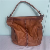 Brown Studded 10" Purse/ Hand Bag