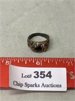 Black Onyx? Ring marked Sterling