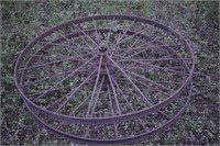 2 Matching Iron Wagon Wheels 54"