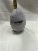 Large painted free standing ceramic egg