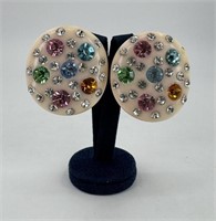 Albert Weiss Costume Jewelry Rhinestone Earrings