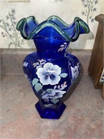 Fenton 11/13/1988 Anniversary Blue Vase
