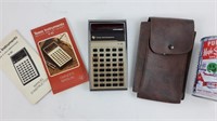 Calculatrice ancienne Texas TI-30 & étui de cuir