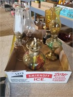 5 Vintage Miniature Kerosene Lamps