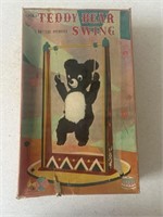 Antique Teddy Bear Swing in box toy