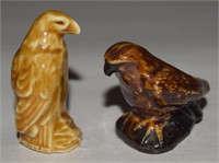 (2) Vtg Wade Whimsies Porcelain Birds Golden