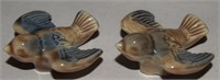 (2) Vtg Wade Whimsies Porcelain Swallows Birds