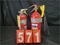 2 VARIOUS FIRE EXTINGUISHERS