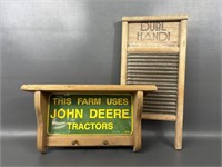 Farm Uses John Deere Shelf & Dubl Handi Washboard