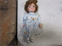 ceramic doll blue dress