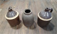3 Pieces of Brown Stoneware