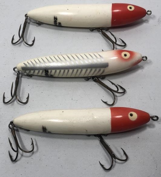 Lot of 3 Vintage Heddon Zara Spook Fishing Lures