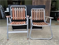 2 Lawn Chairs, wood slats