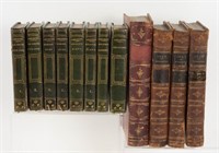 12 Leatherbound Books, 19th Century