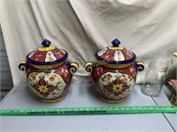 Two Decorative Ceremic Jars