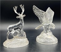 Vtg Bohemian Crystal Eagle & Stag