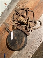 Cast Iron Pan & Wheel Pulley & Gopher Trap