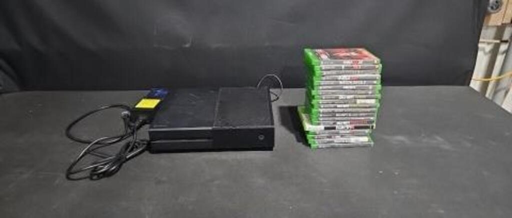X-Box 1, no controller w/variety of games