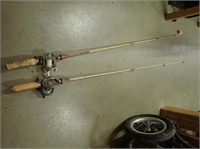 (2) Vintage Fishing Rods w/ Bronson Lashless Reel